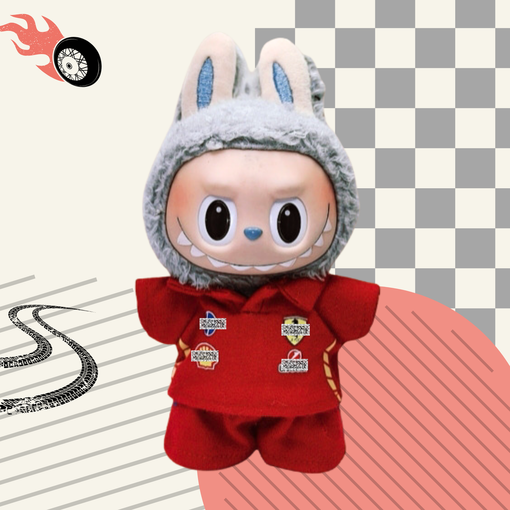 Labubu Track Day F1 Team Kit Outfit Custom Racing Suit for Pop Mart Dolls