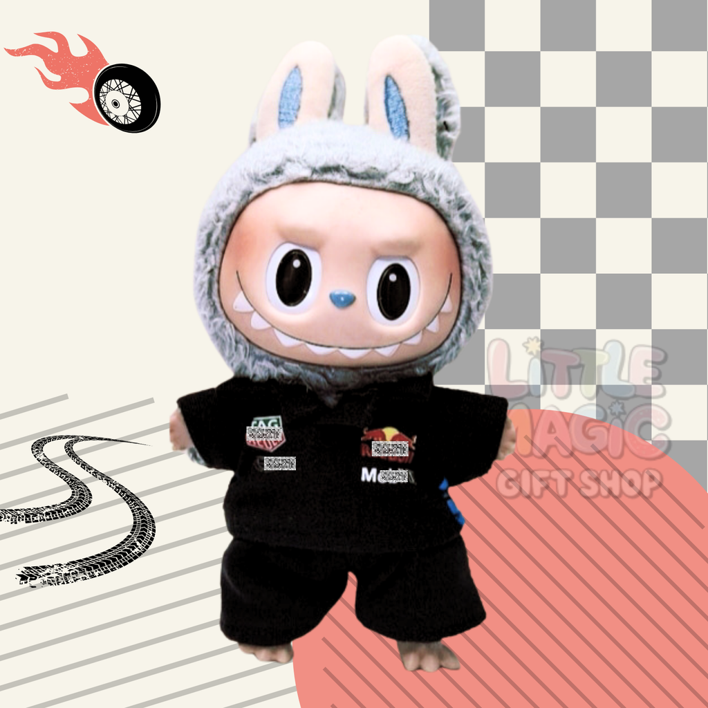 Labubu Track Day F1 Team Kit Outfit Custom Racing Suit for Pop Mart Dolls