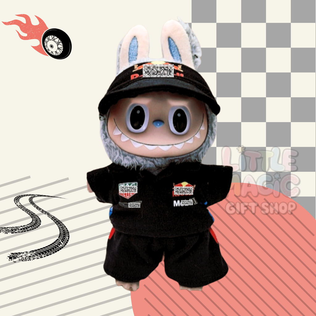Labubu Track Day F1 Team Kit Outfit Custom Racing Suit for Pop Mart Dolls