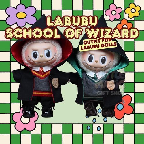 Labubu Wizard School Outfit Fantasy Robe & Cloak for 17cm Lafufu Doll