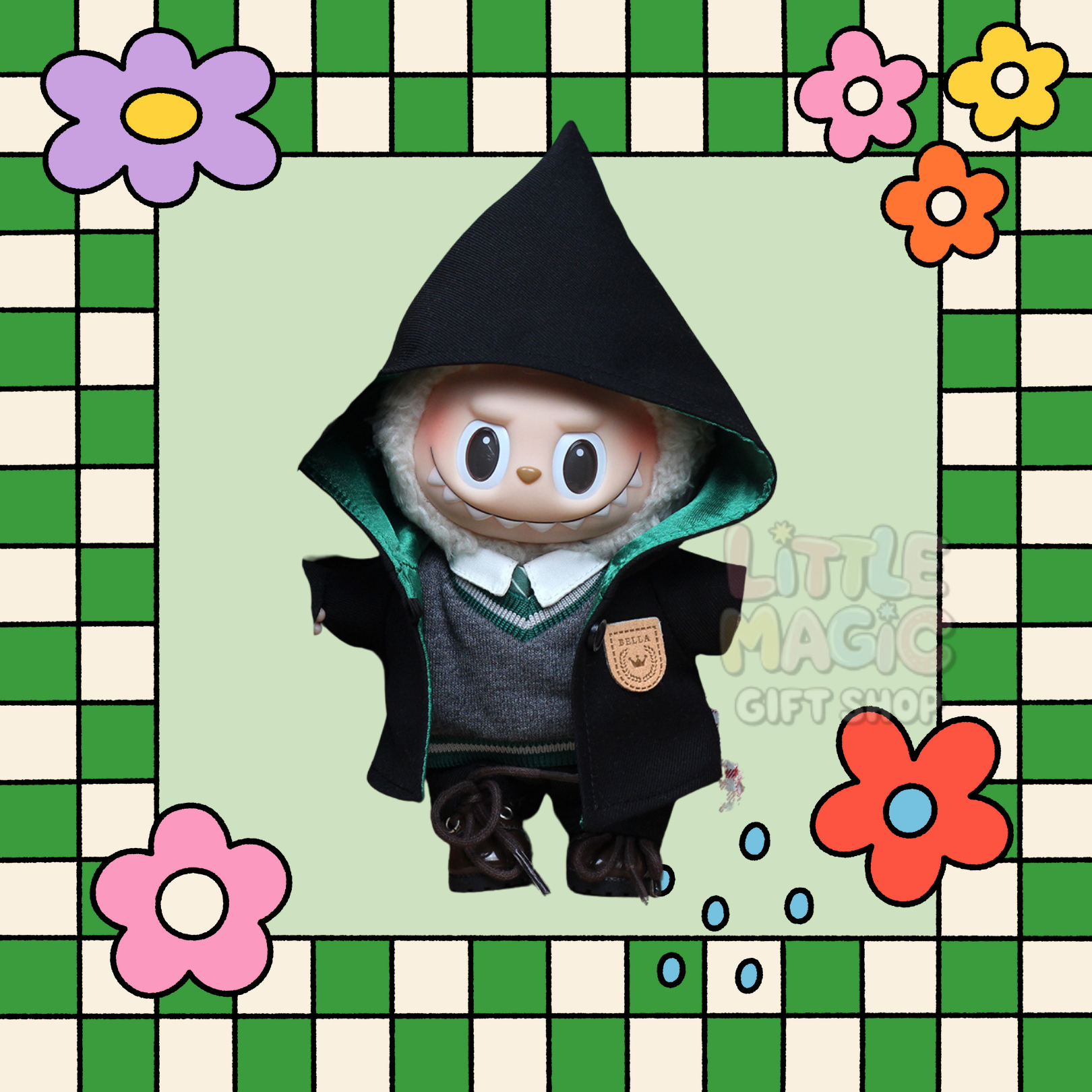 Labubu Wizard School Outfit Fantasy Robe & Cloak for 17cm Lafufu Doll
