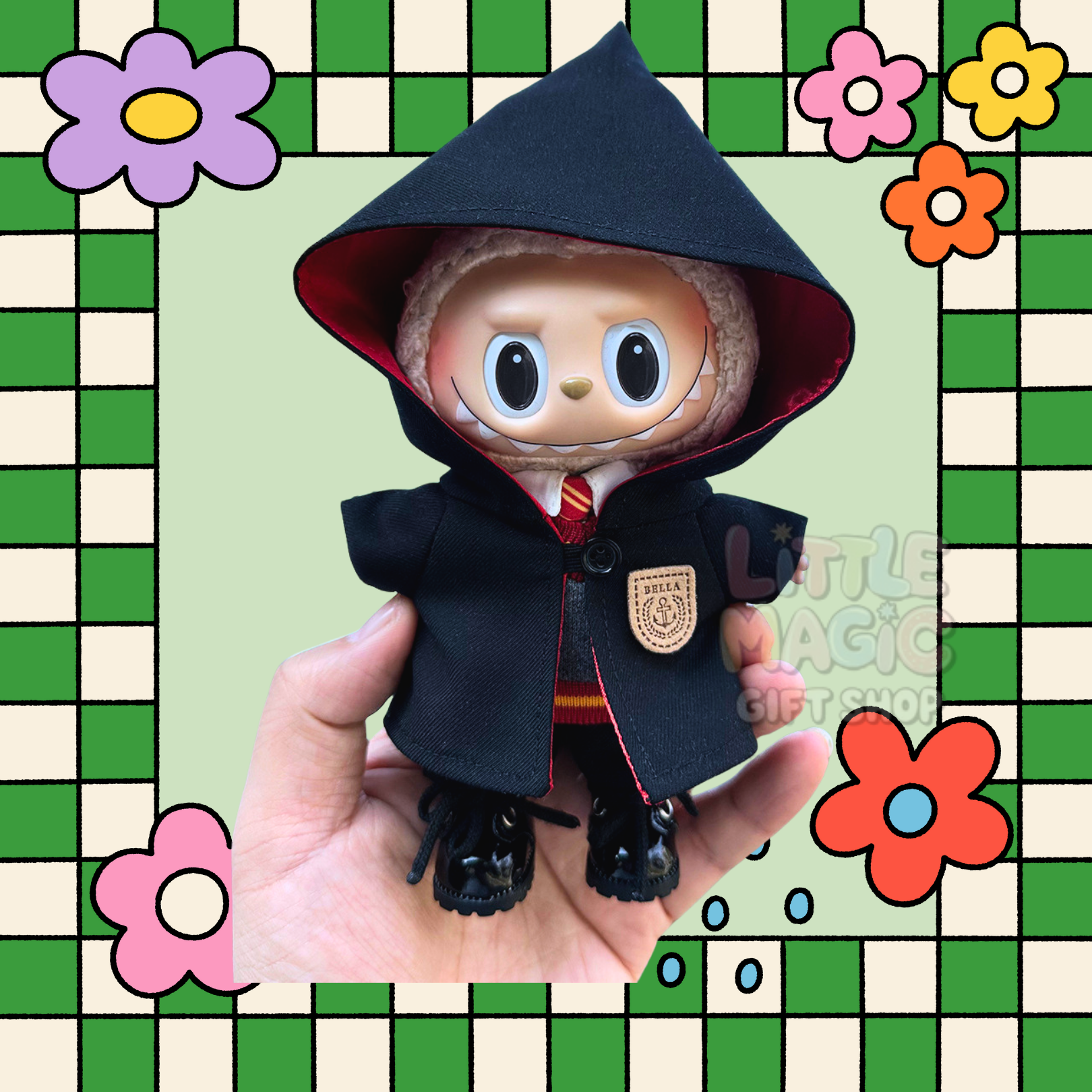 Labubu Wizard School Outfit Fantasy Robe & Cloak for 17cm Lafufu Doll