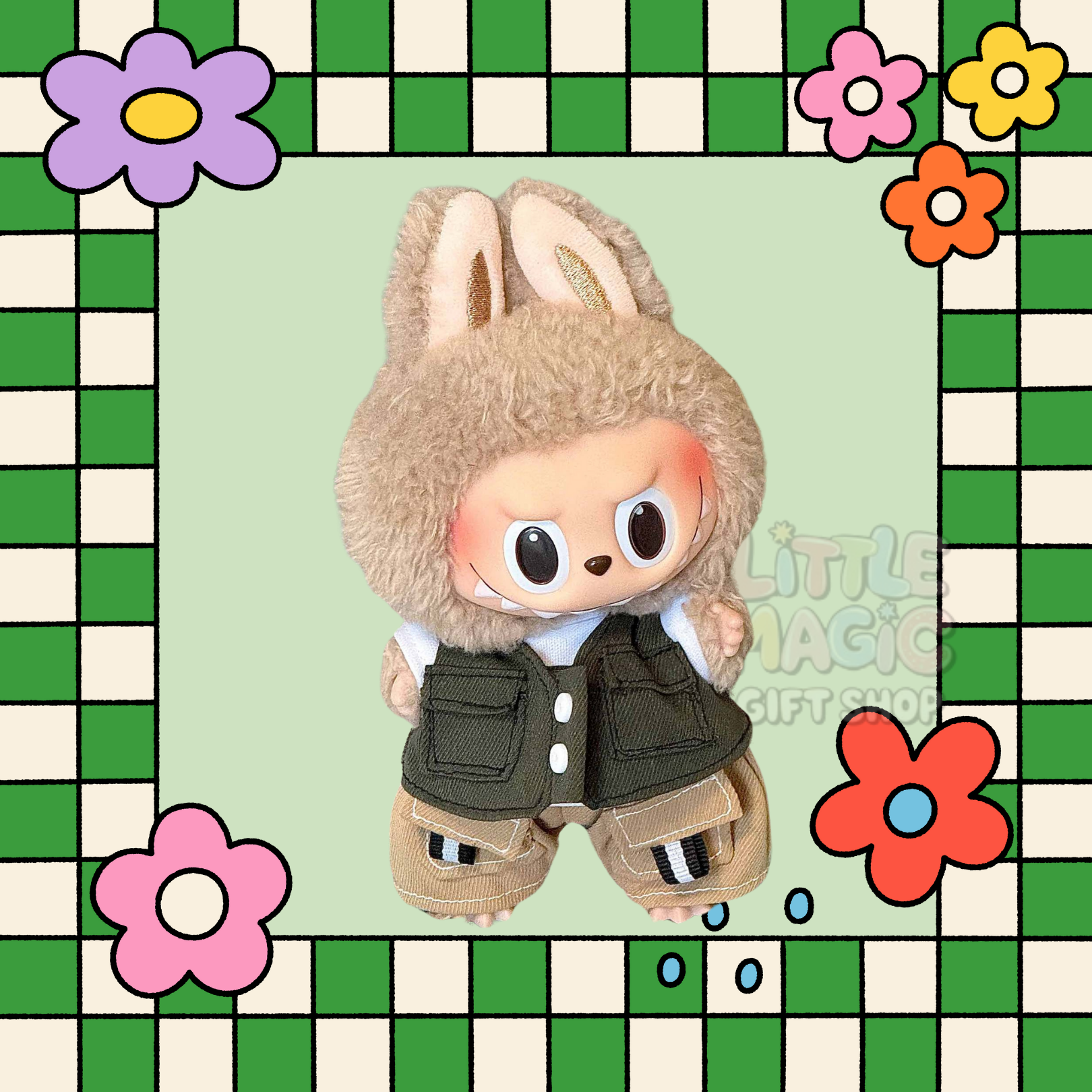 Tactical Labubu Outfit Handmade Urban Ops Pop Mart Streetwear Set Lafufu