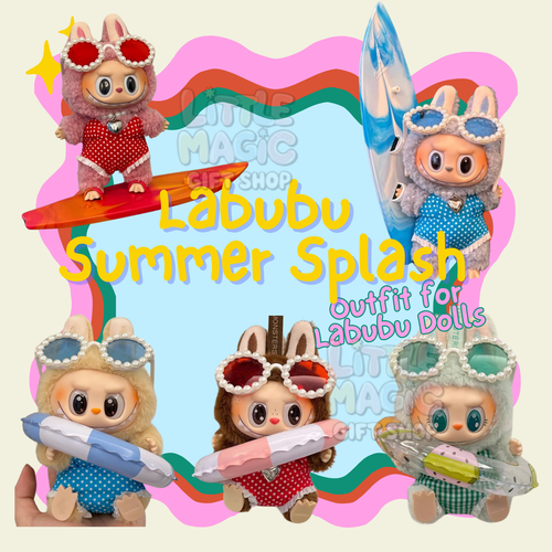 Labubu Summer Splash Outfit – Swimsuit & Beach Set for Pop Mart Doll