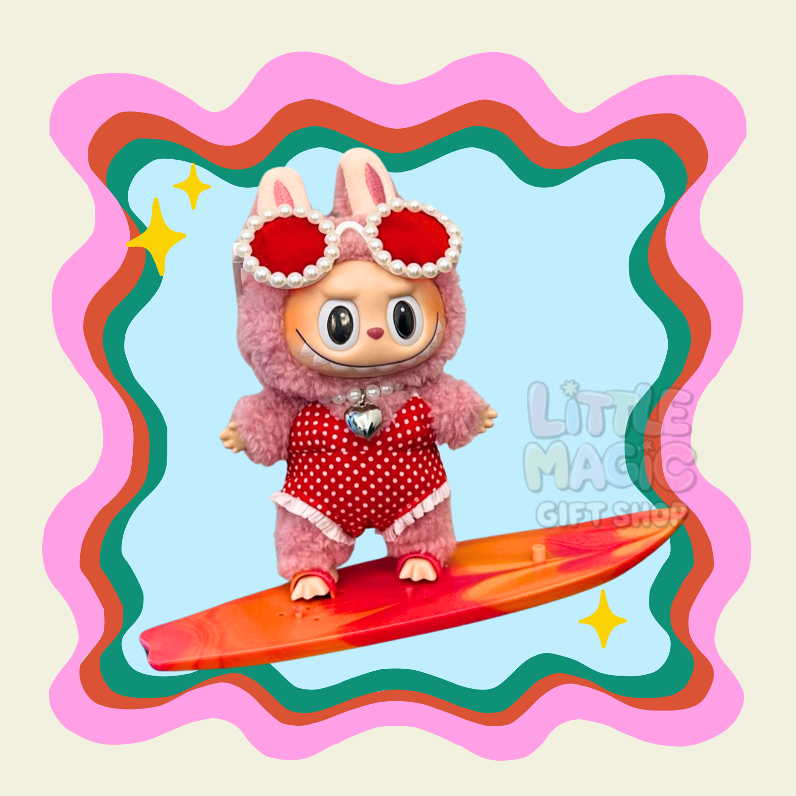 Labubu Summer Splash Outfit – Swimsuit & Beach Set for Pop Mart Doll