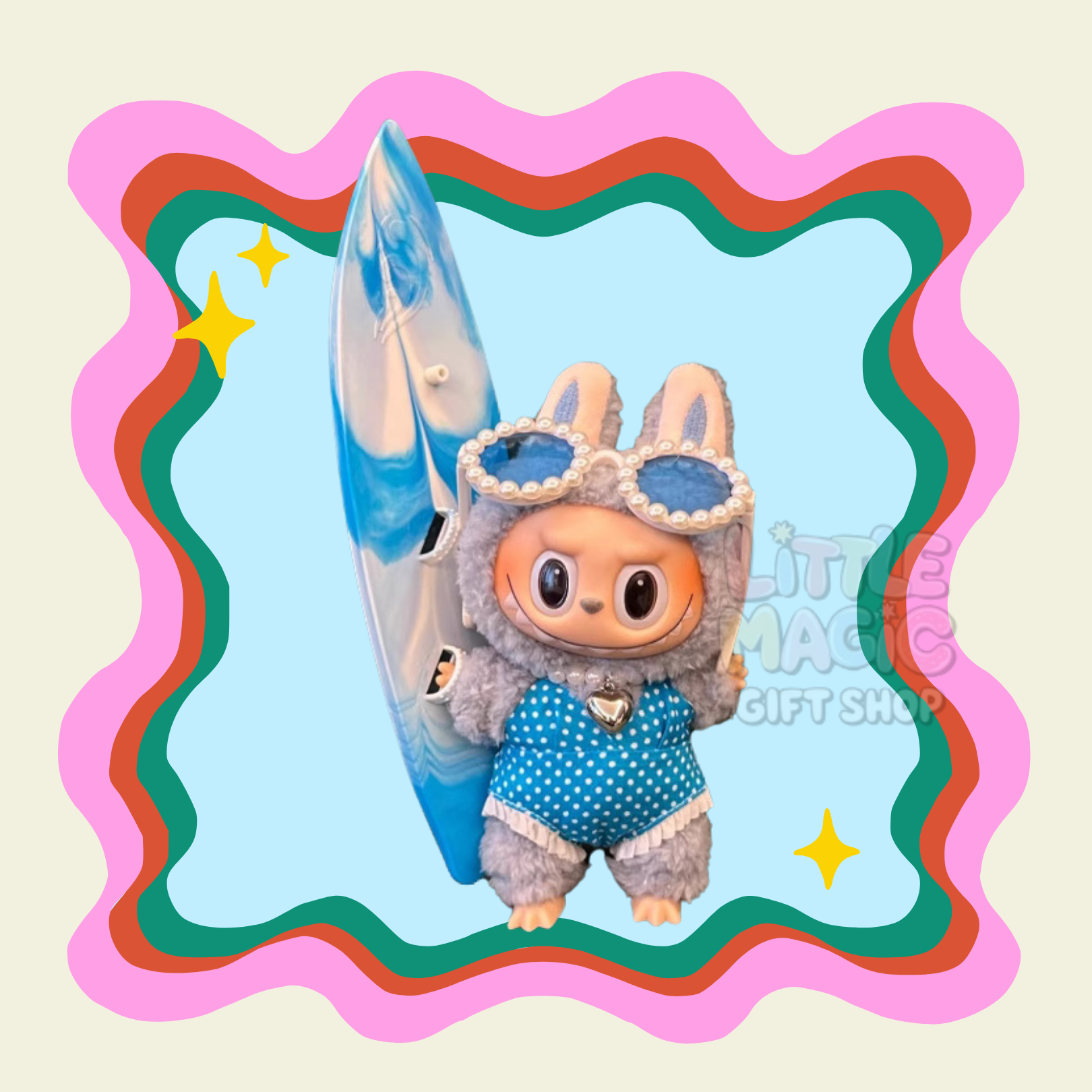 Labubu Summer Splash Outfit – Swimsuit & Beach Set for Pop Mart Doll