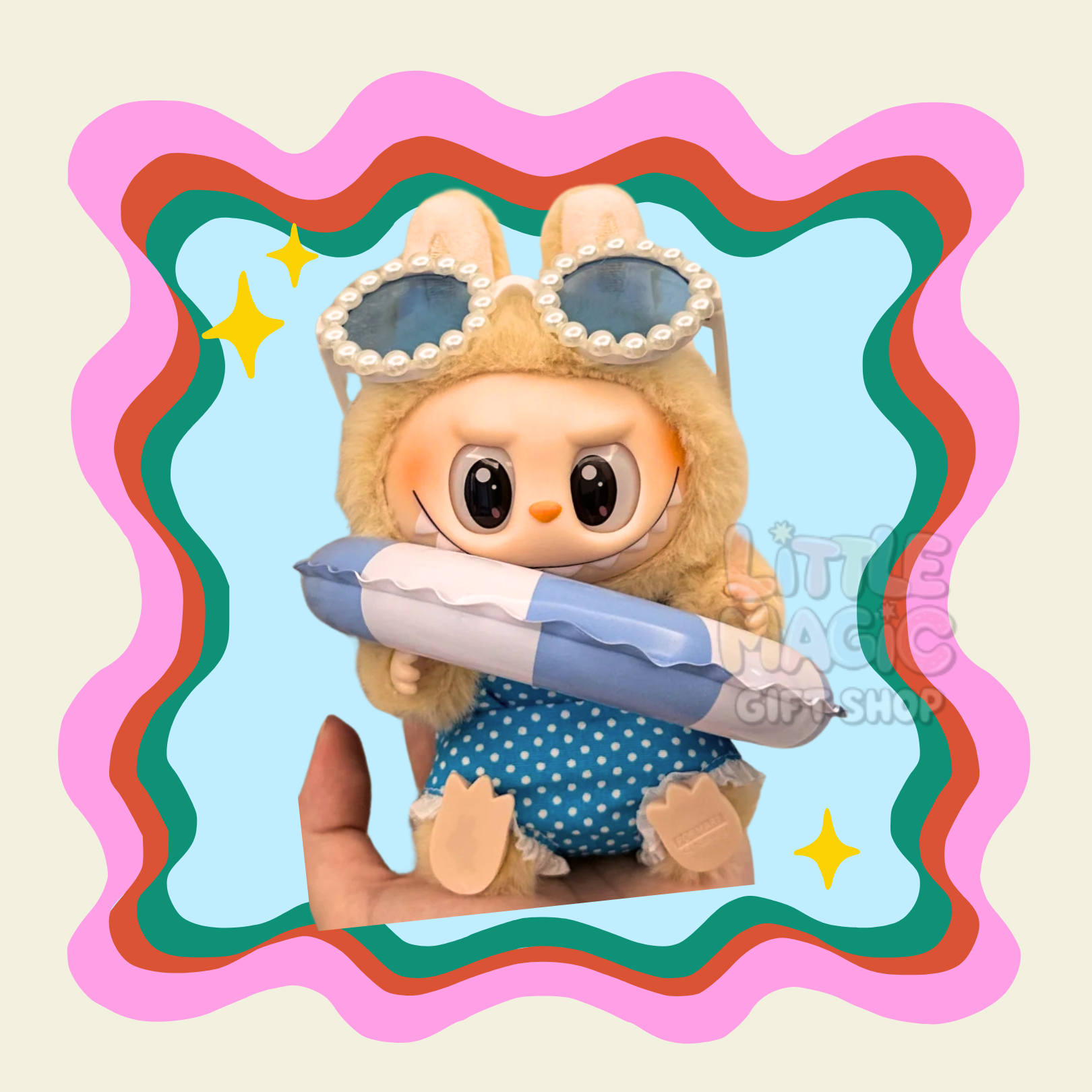 Labubu Summer Splash Outfit – Swimsuit & Beach Set for Pop Mart Doll