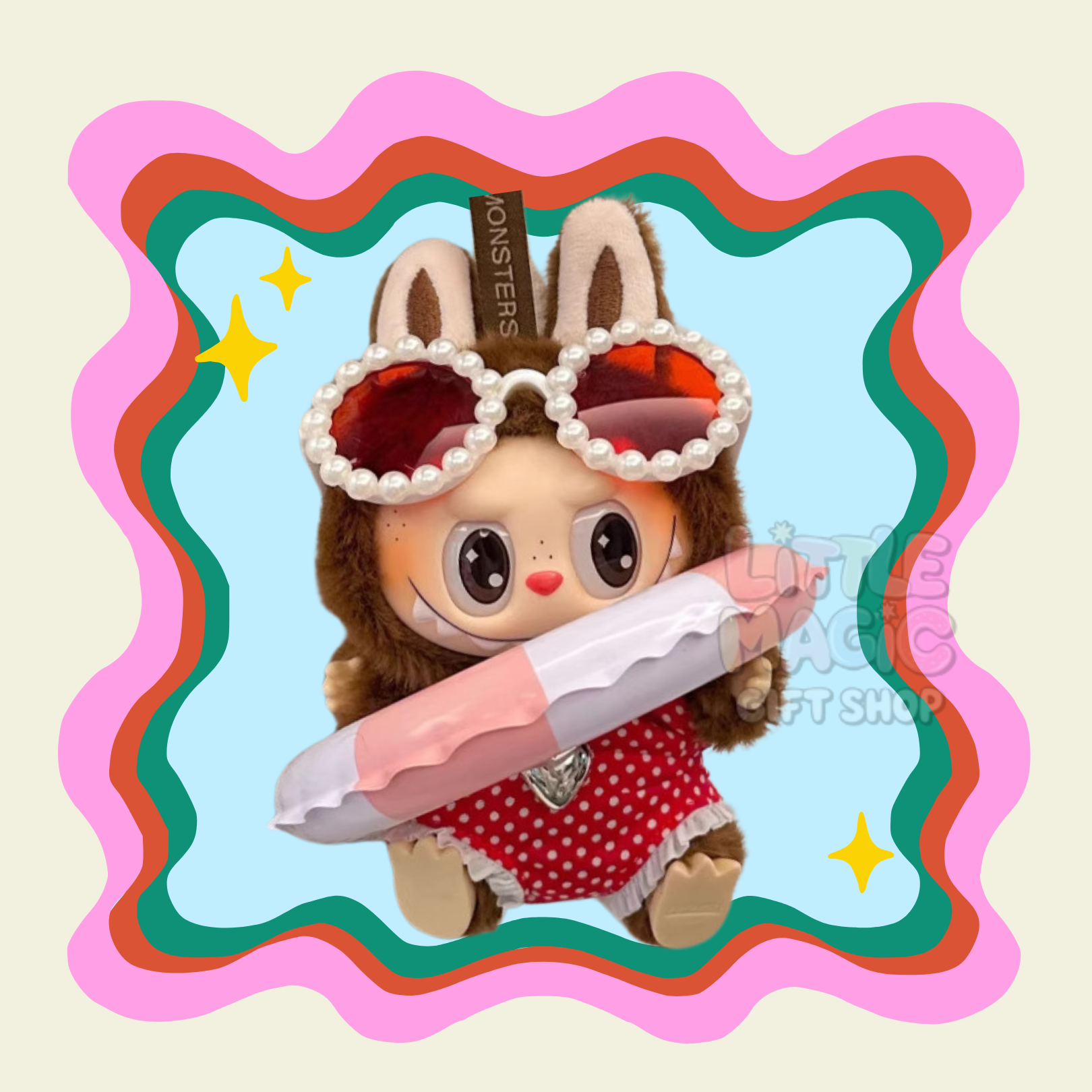 Labubu Summer Splash Outfit – Swimsuit & Beach Set for Pop Mart Doll