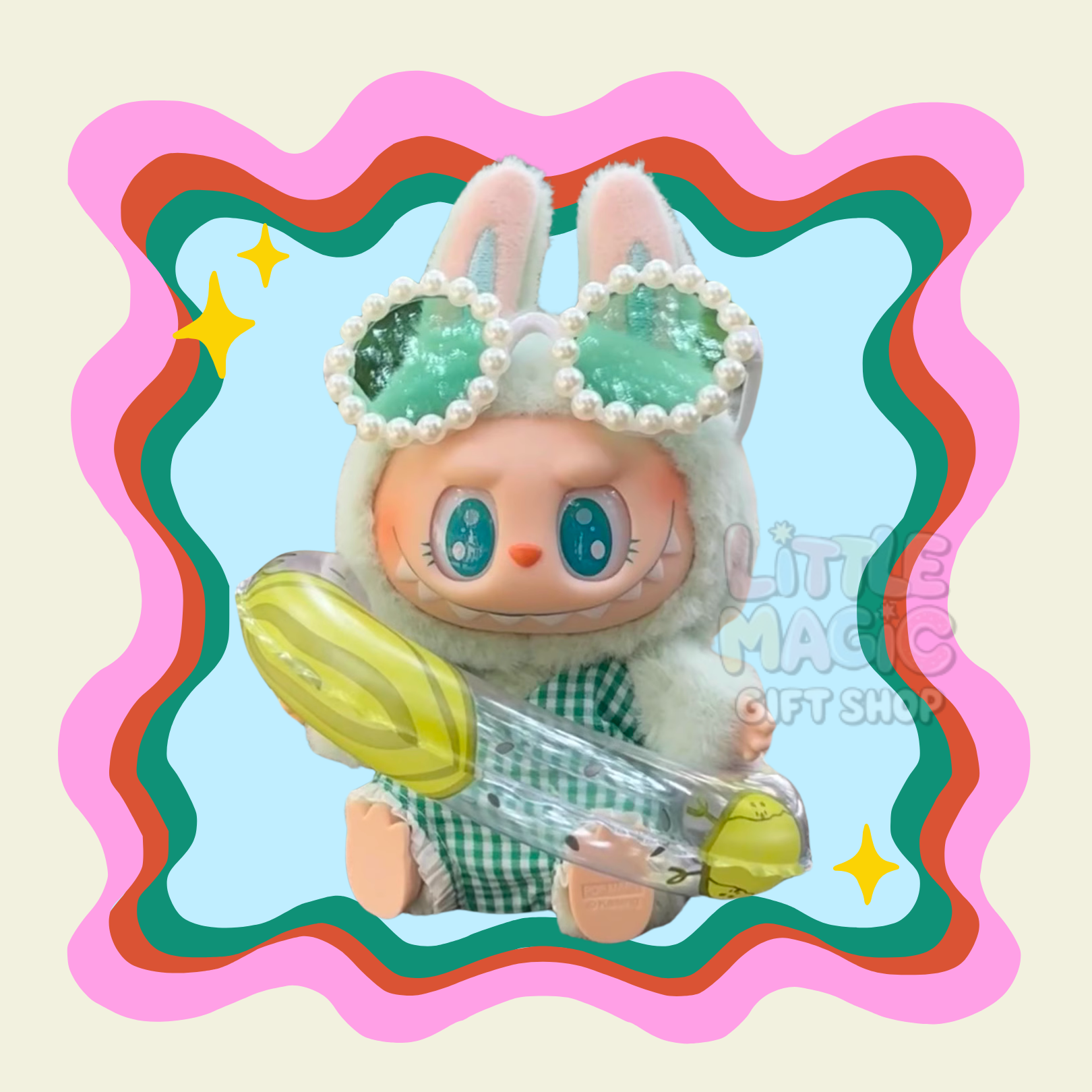 Labubu Summer Splash Outfit – Swimsuit & Beach Set for Pop Mart Doll