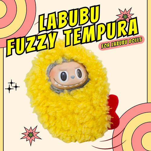 Labubu Fuzzy Tempura Costume – Funny Food Fried Shrimp Look Cosplay Outfit for Pop Mart Doll
