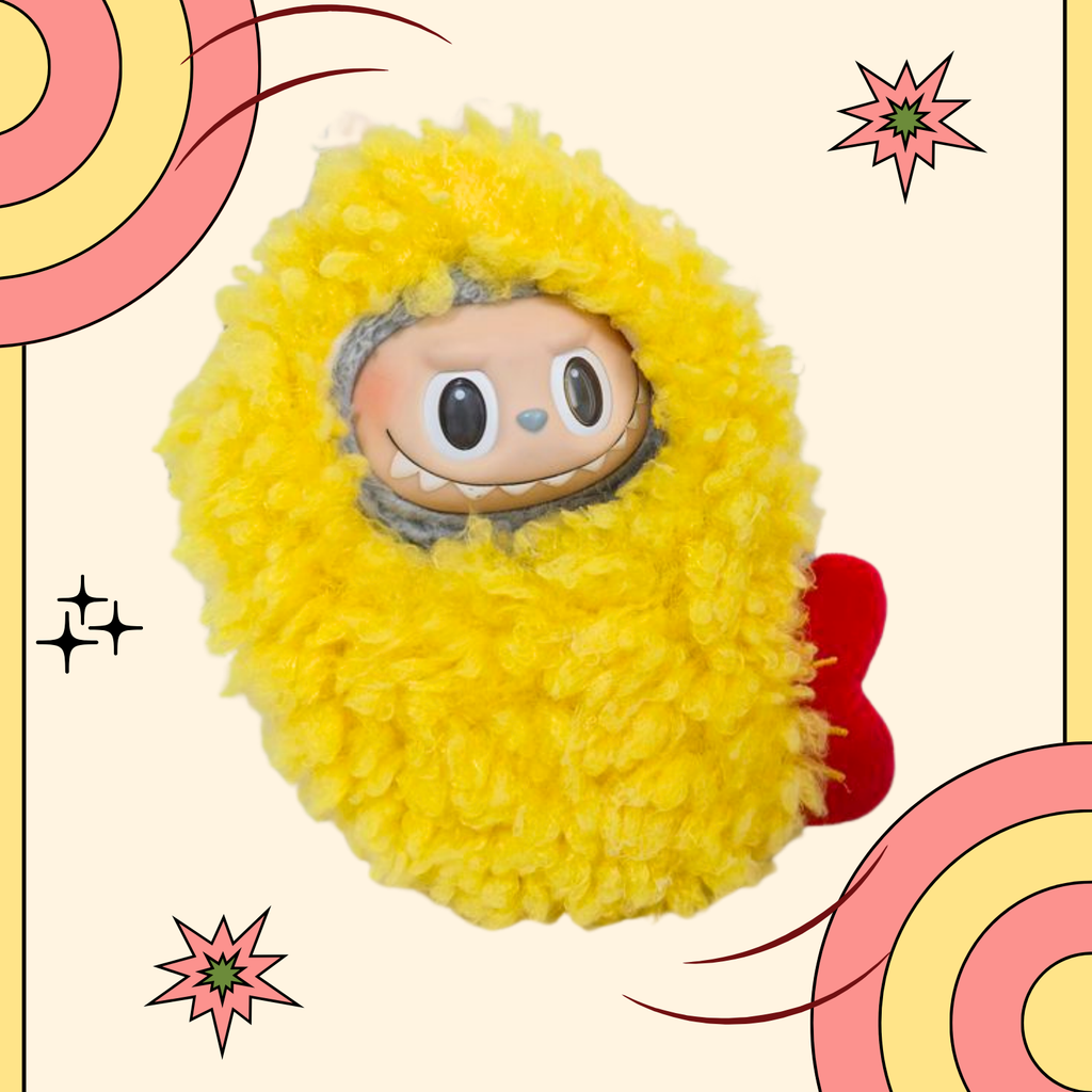 Labubu Fuzzy Tempura Costume – Funny Food Fried Shrimp Look Cosplay Outfit for Pop Mart Doll