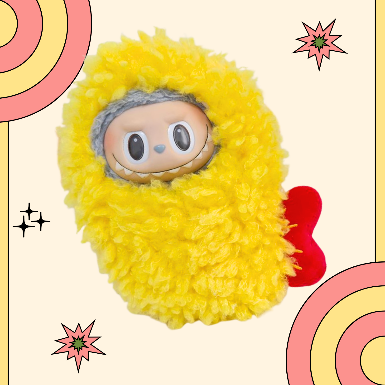 Labubu Fuzzy Tempura Costume – Funny Food Fried Shrimp Look Cosplay Outfit for Pop Mart Doll