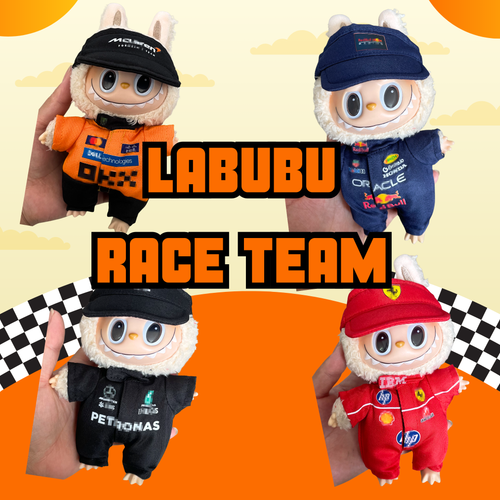 Labubu F1 Racing Outfits – Formula 1 Doll Cosplay Set for Pop Mart Monster Doll