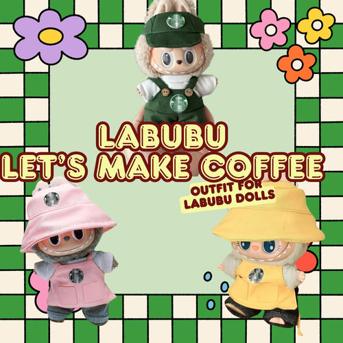 Labubu Coffee Shop Look – Handmade Apron Set Barista Costume for Pop Mart Collectors