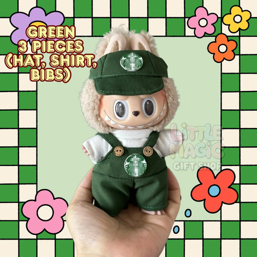 Labubu Coffee Shop Look – Handmade Apron Set Barista Costume for Pop Mart Collectors